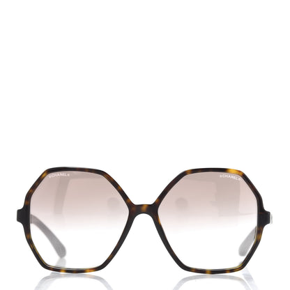 Chanel Acetate Wood Rubber Square Sunglasses 9076 Dark Tortoise 3 of 16