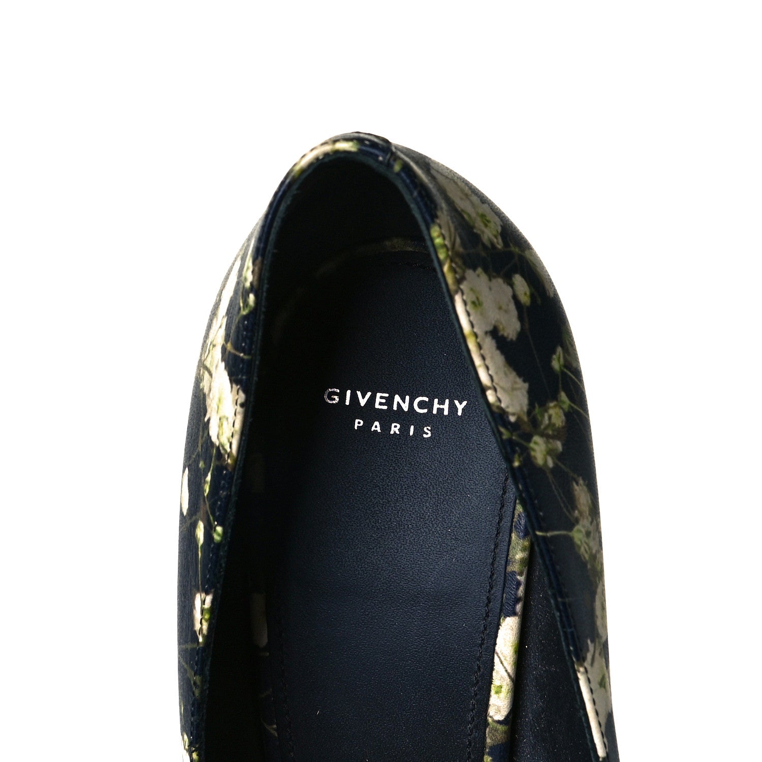 Givenchy Calfskin Floral Print Pointed Toe Pumps 40.5 Black Multicolor 4 of 11