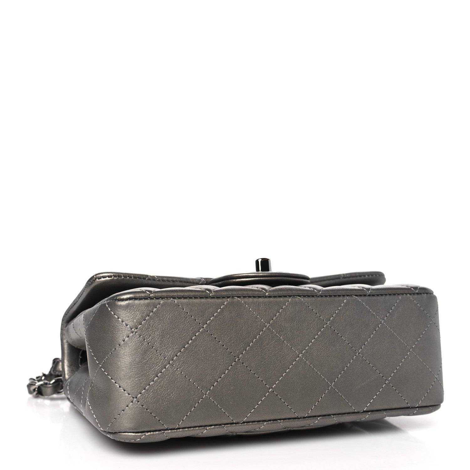 Chanel Metallic Calfskin Quilted Mini Rectangular Flap Ruthenium 5 of 11