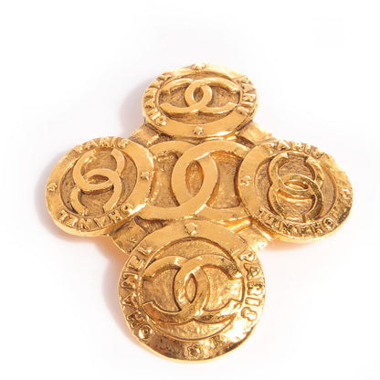 Chanel CC Brooch Gold 1 of 5
