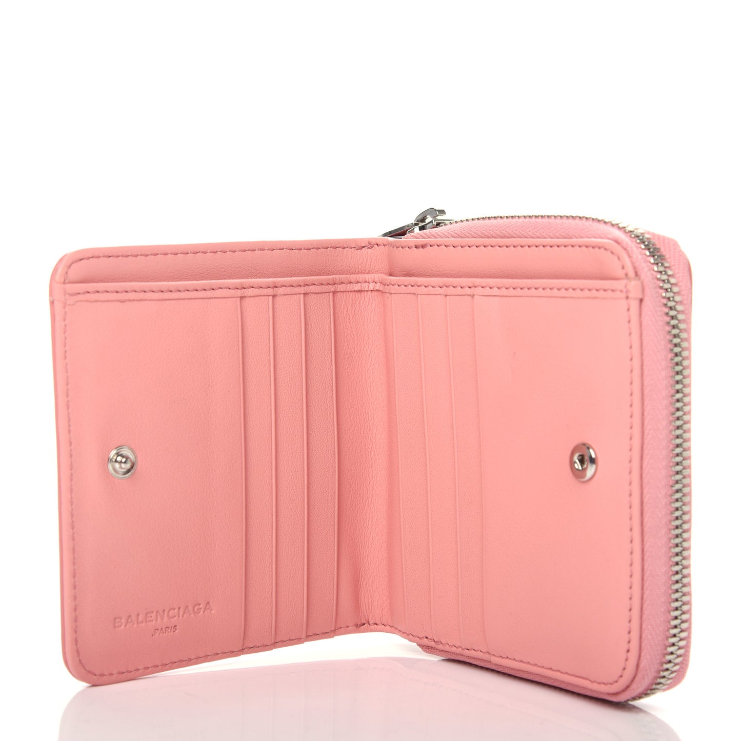 Goatskin Everyday Multi Zip Wallet Rose