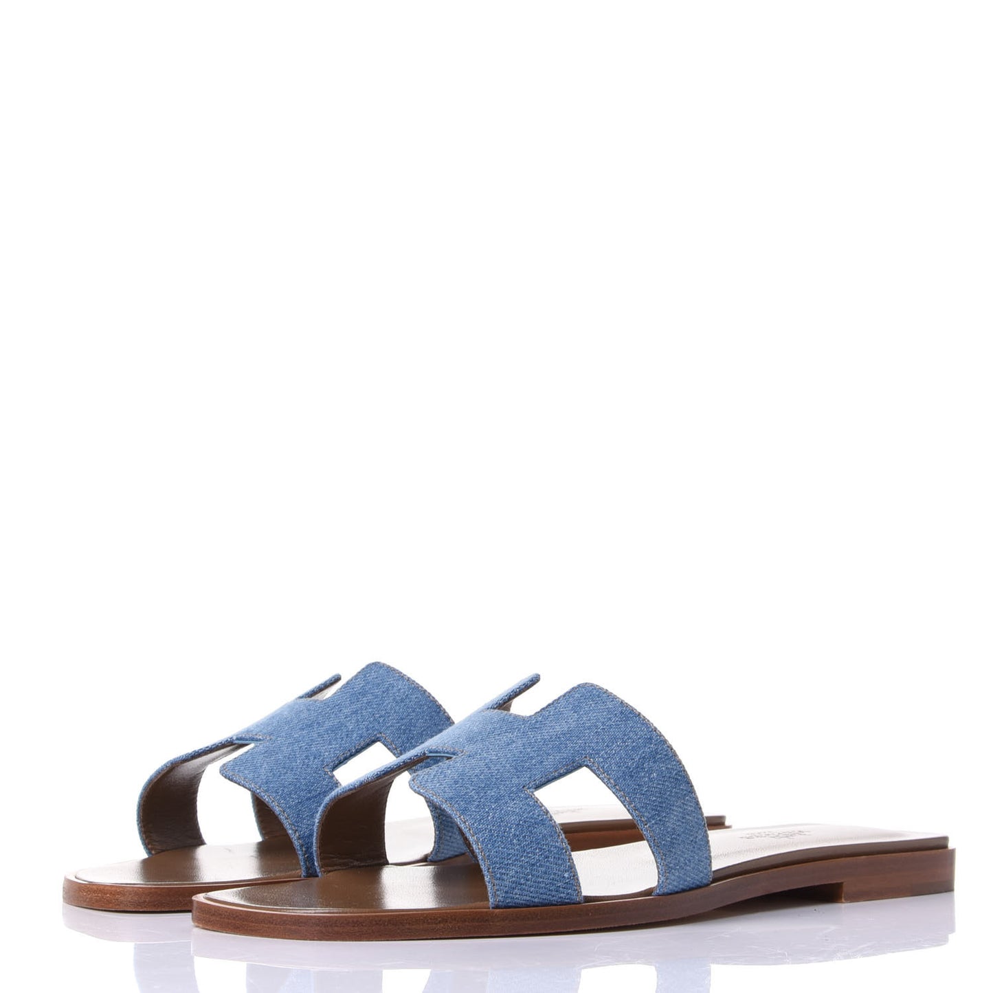 Denim Canvas Oran Sandals 37.5 Bleu Clair