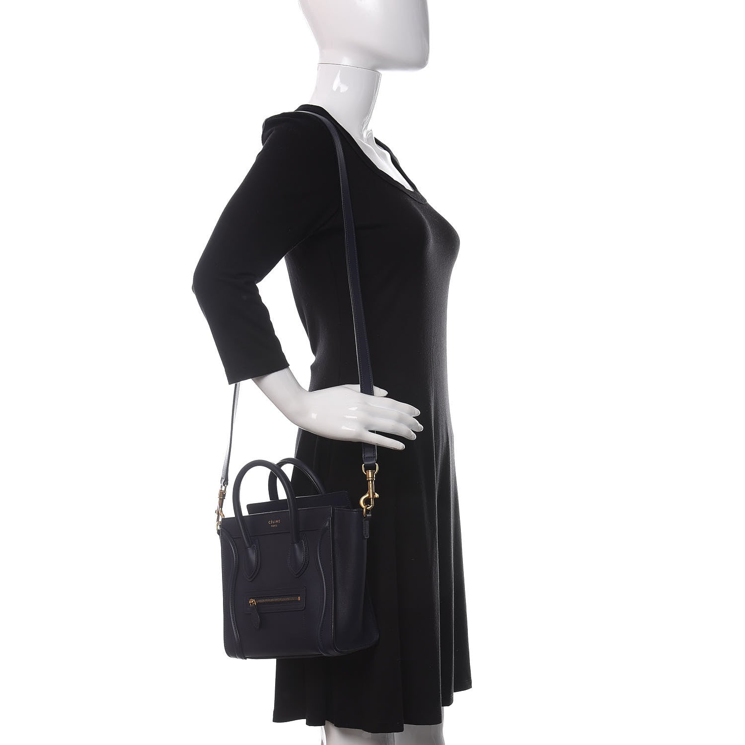 Celine Smooth Calfskin Nano Luggage Ink 2 of 9