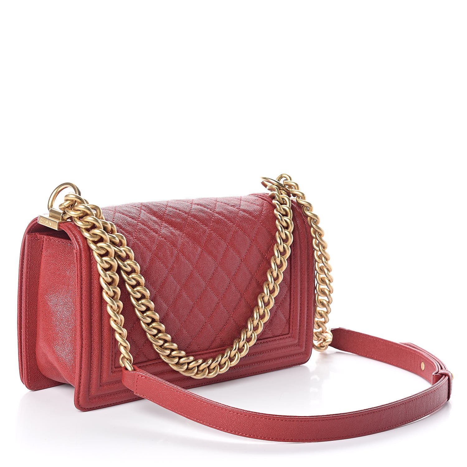 Chanel Caviar Quilted Medium Boy Flap Red 3 of 10