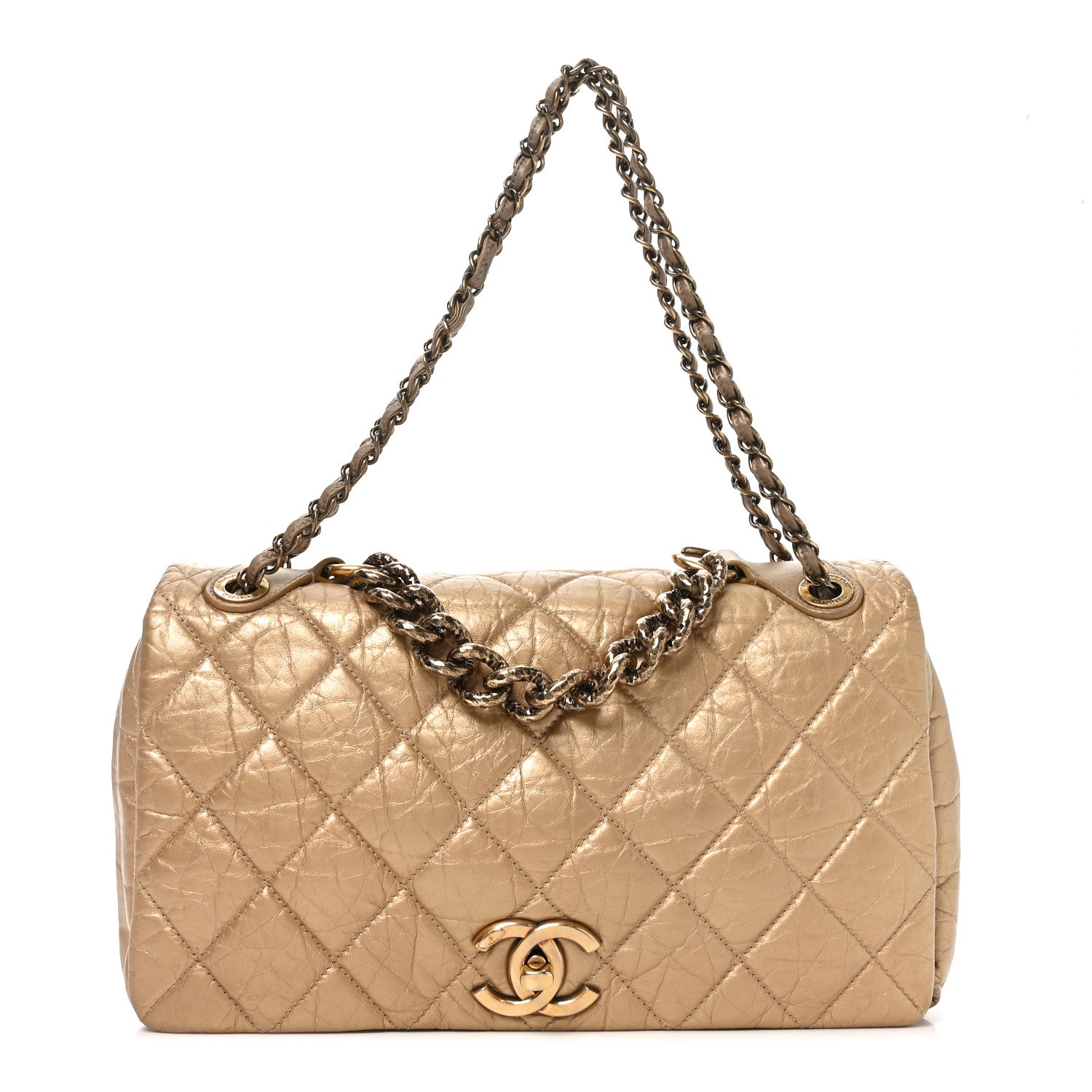 Chanel Aged Calfskin Quilted Medium Pondichery Flap Gold 1 of 10