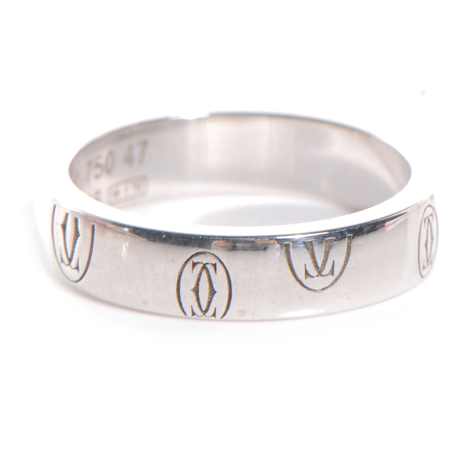 18k White Gold Happy Birthday Band 47 US 4