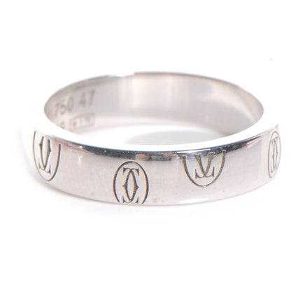 Cartier 18k White Gold Happy Birthday Band 47 US 4 4 of 5