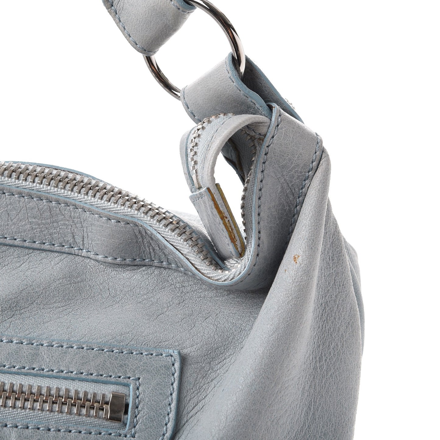 Agneau Giant 21 Silver Hardware Day Hobo Sky Blue