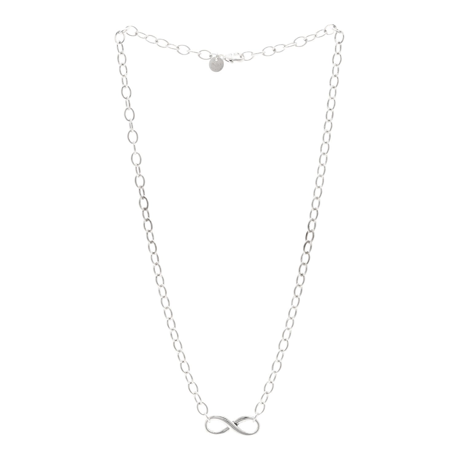 Tiffany Sterling Silver Narrow Infinity Link Necklace 3 of 4