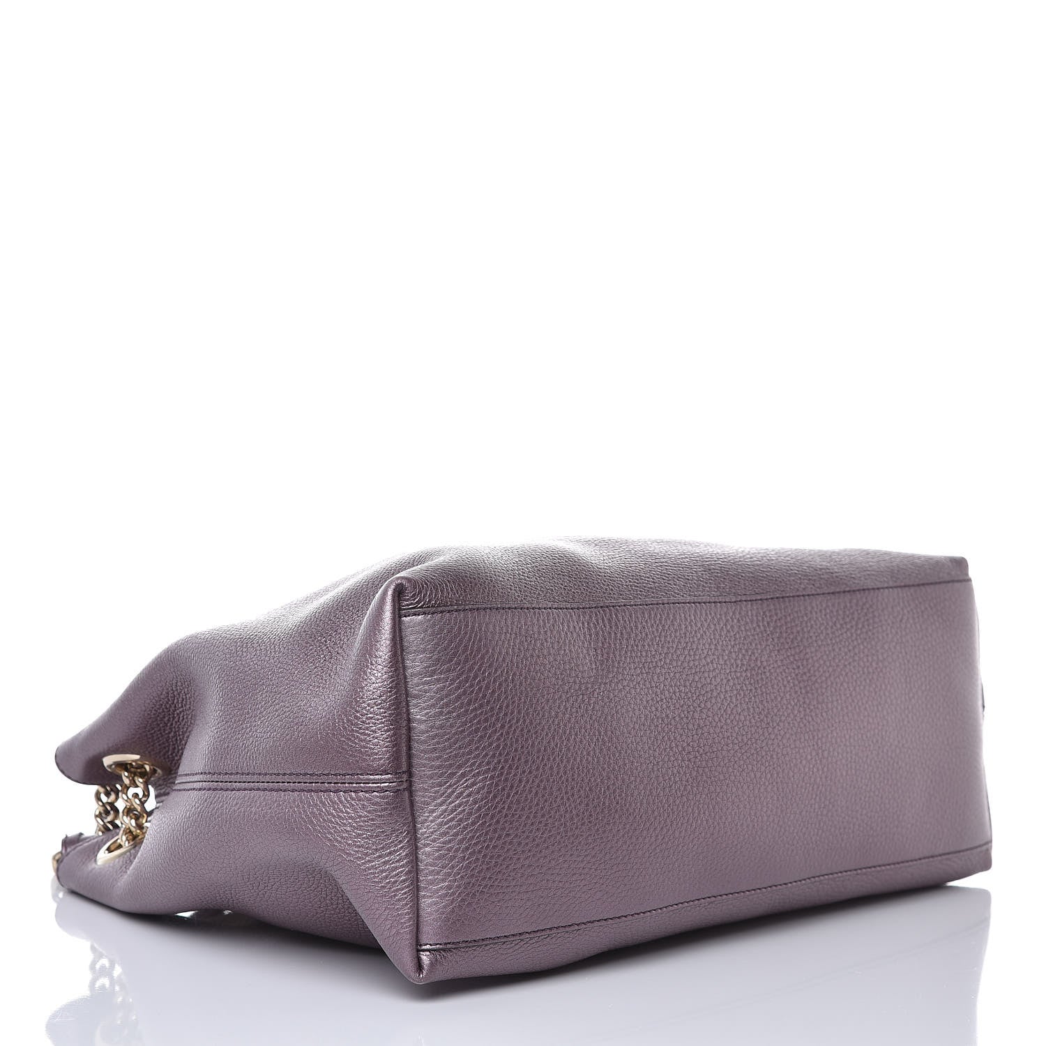 Gucci Metallic Pebbled Calfskin Medium Soho Chain Shoulder Bag Purple 4 of 10