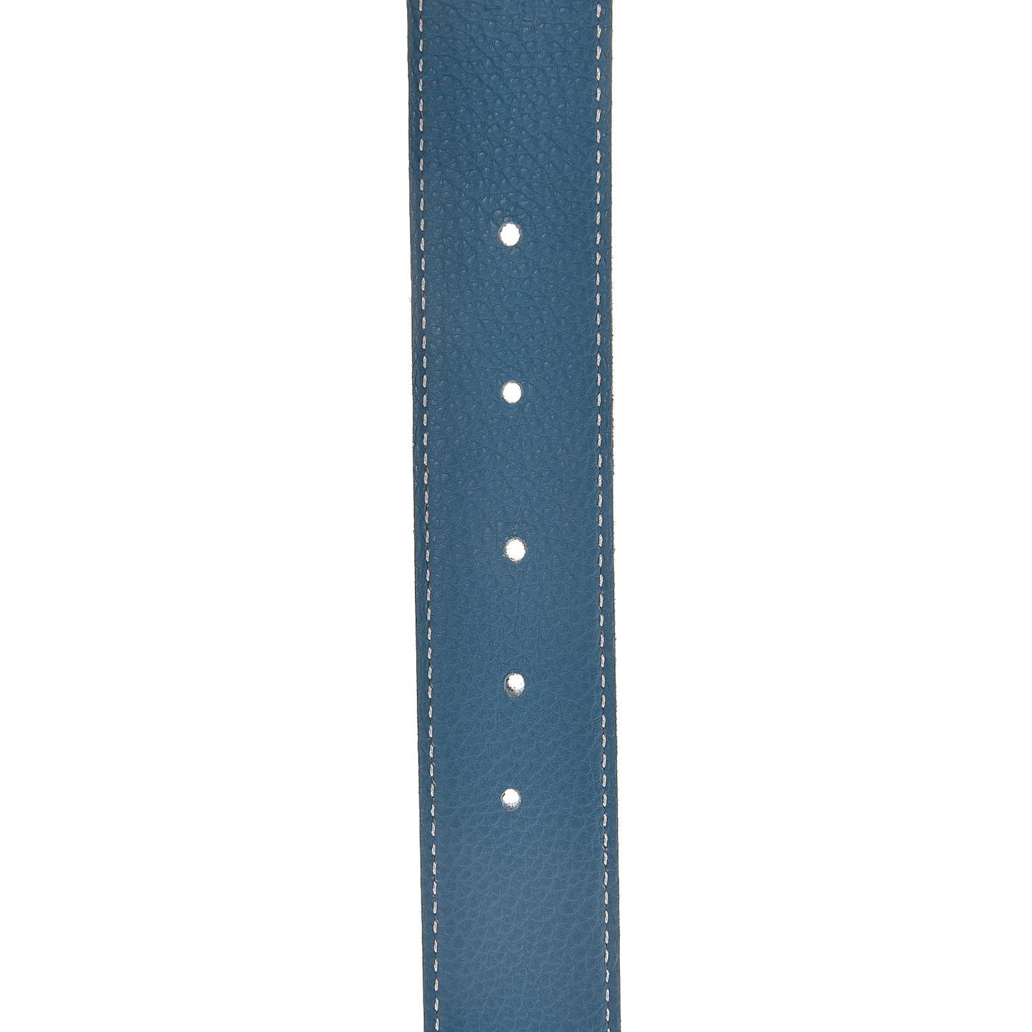 Box Taurillon Clemence 32mm H Belt 95 Black Blue Jean
