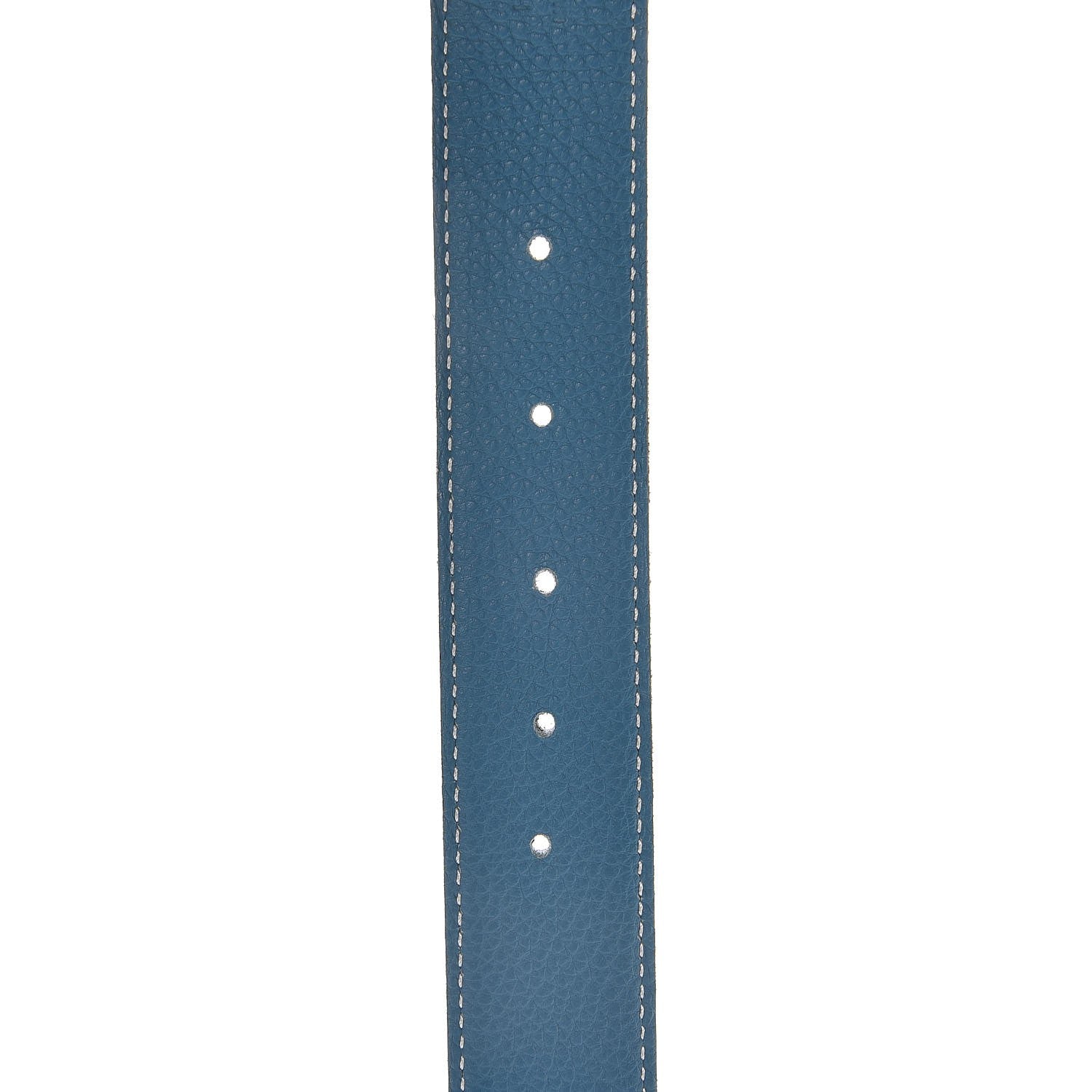Hermes Box Taurillon Clemence 32mm H Belt 95 Black Blue Jean 6 of 7
