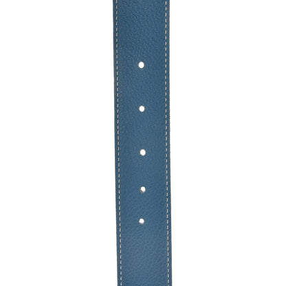 Hermes Box Taurillon Clemence 32mm H Belt 95 Black Blue Jean 6 of 7