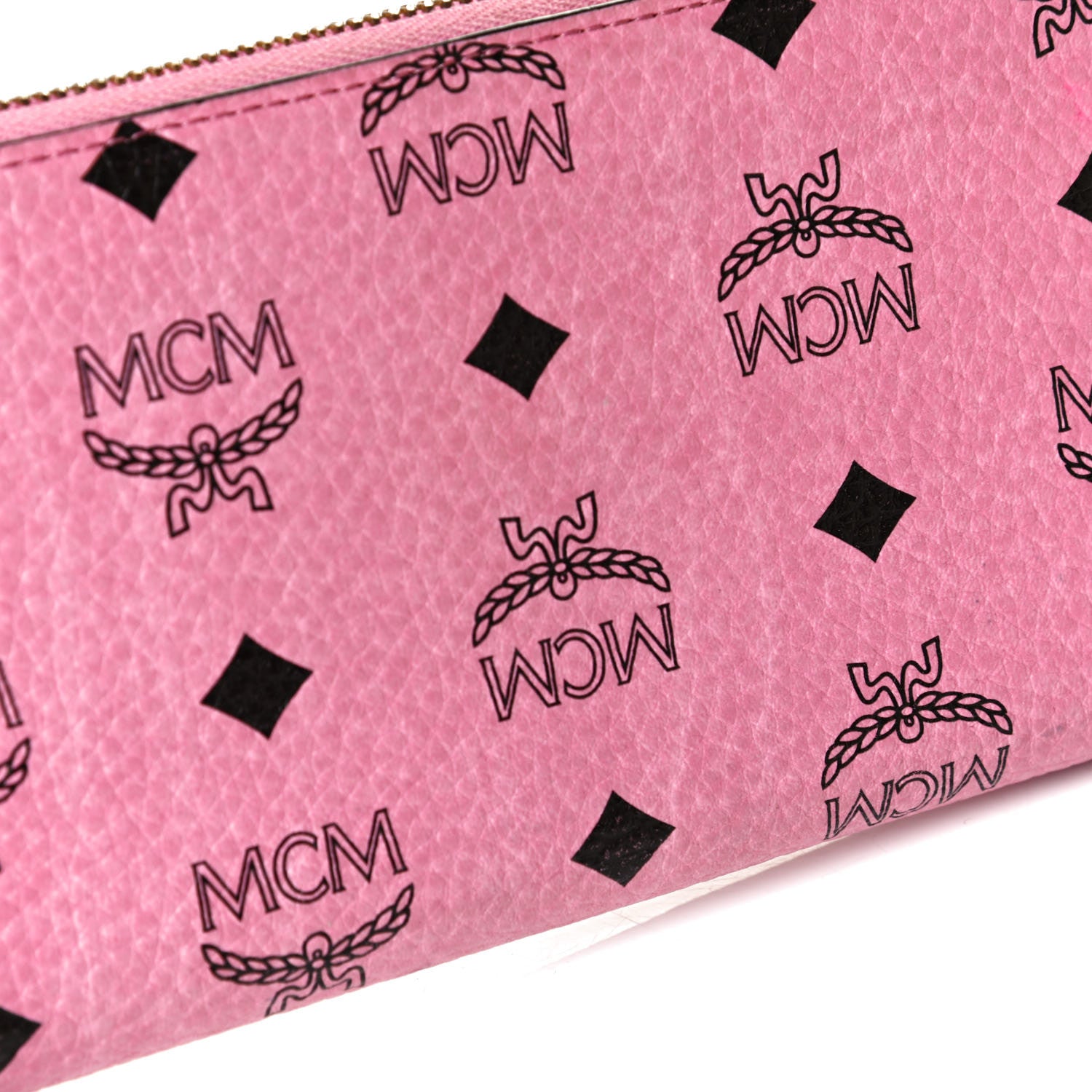 MCM Visetos Zip Around Wallet Pink 7 of 8