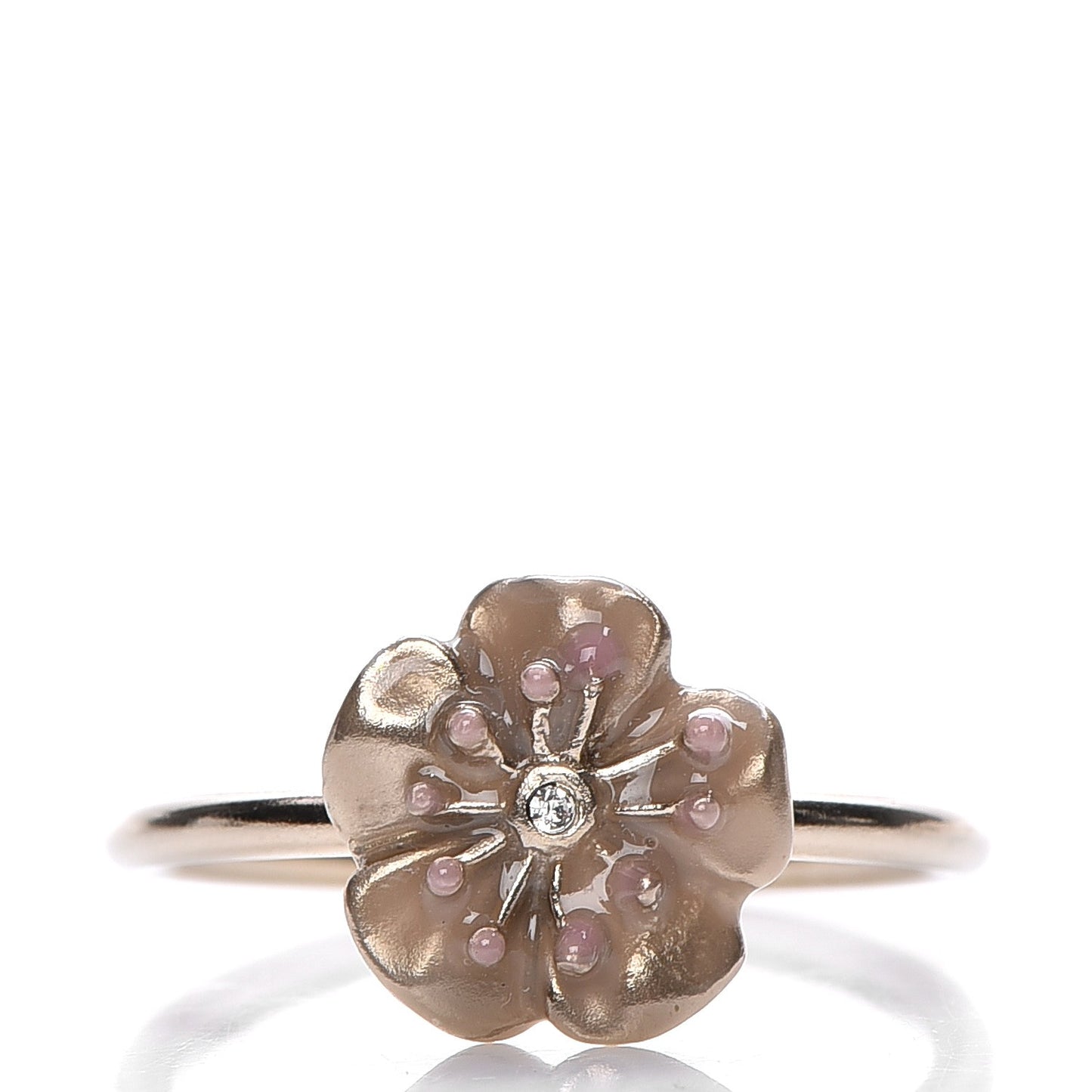 Enamel Camellia CC Stackable Ring Set 5 6