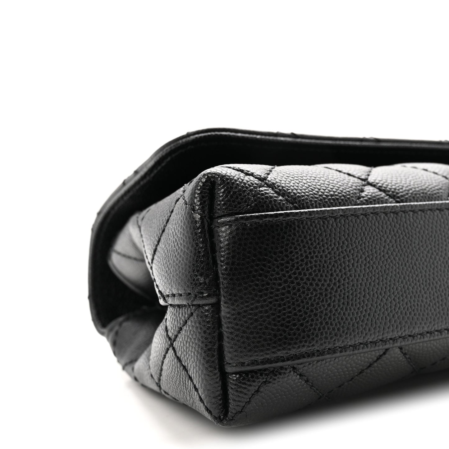 Caviar Quilted Maxi East West Coco Handle Flap Black