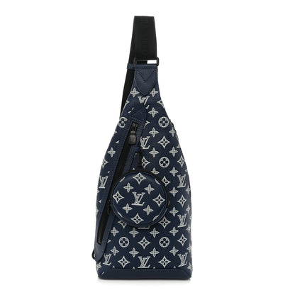 Louis Vuitton Monogram Shadow Duo Slingbag Navy River Blue 1 of 8