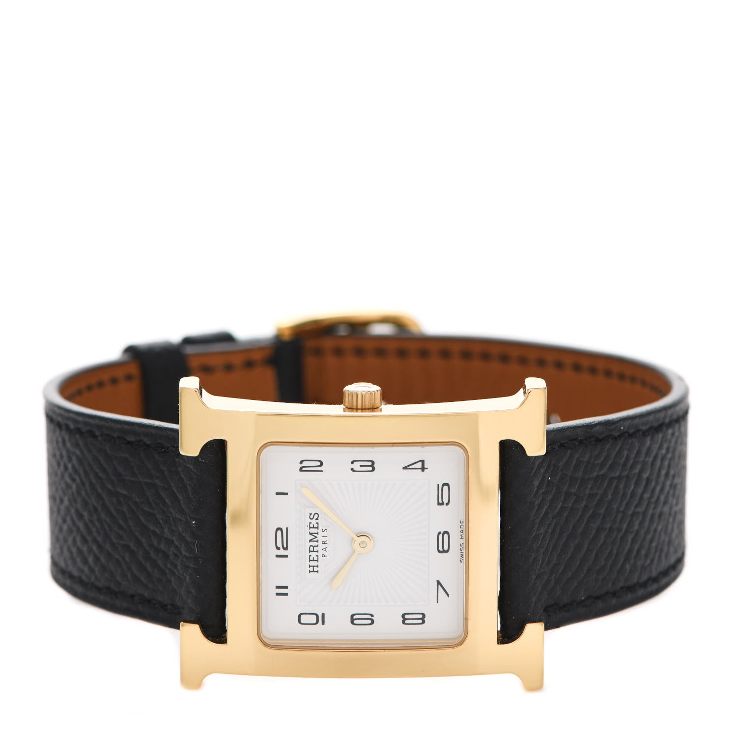 Hermes Stainless Steel Epsom 26mm Heure H Hour Quartz Watch Noir 2 of 5
