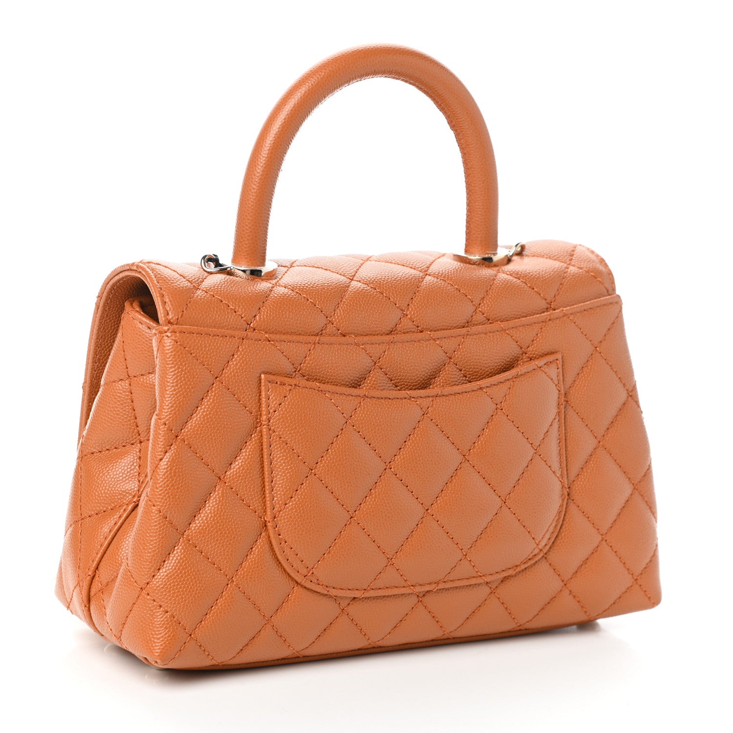Chanel Caviar Quilted Mini Coco Handle Flap Light Brown 3 of 9
