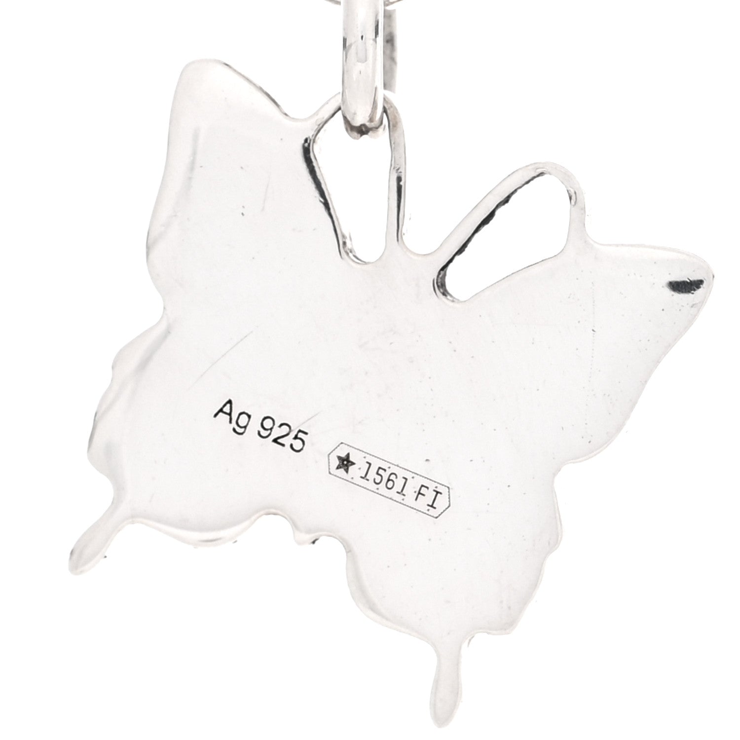 Gucci Sterling Silver Trademark Butterfly Drop Earrings 4 of 4