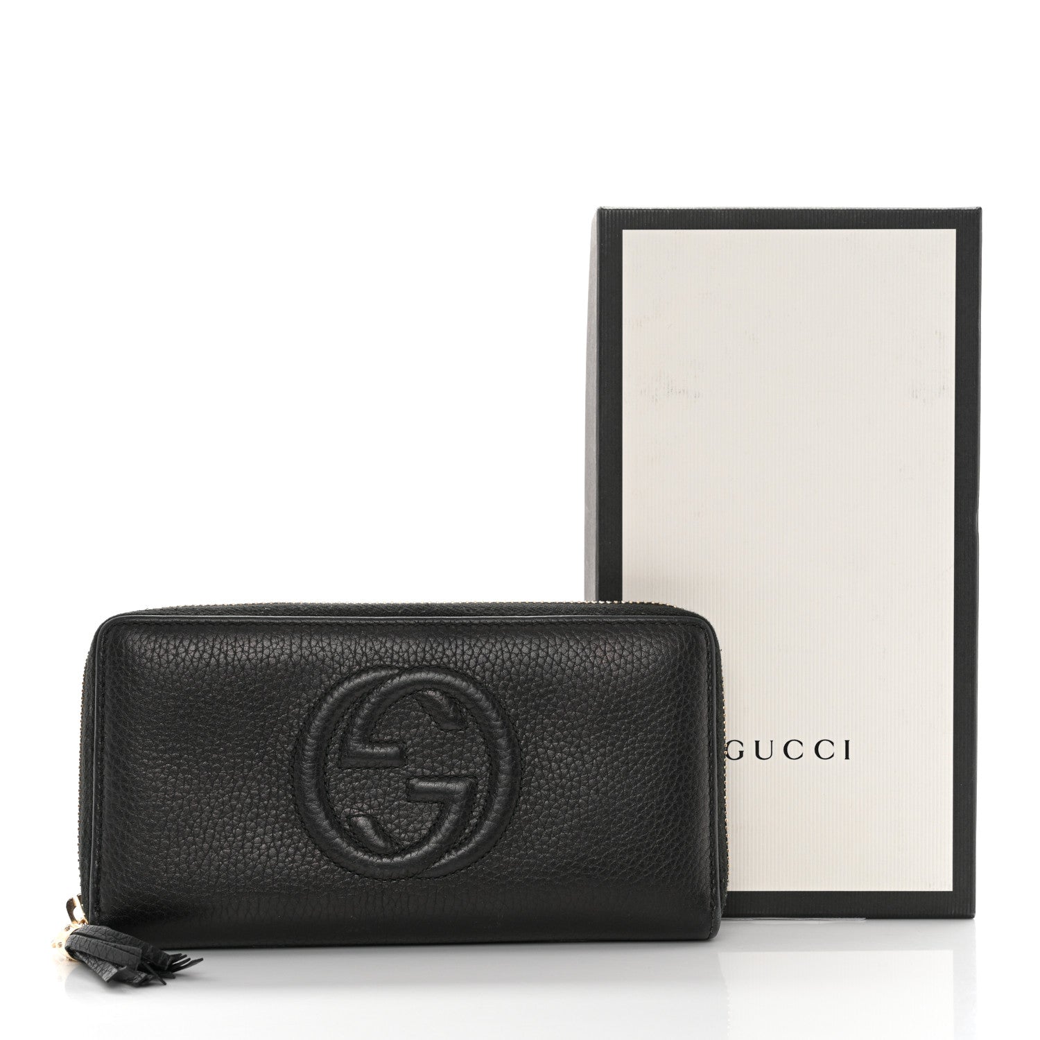 Gucci Pebbled Calfskin Soho Zip Around Wallet Black 8 of 8