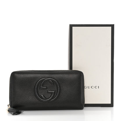 Gucci Pebbled Calfskin Soho Zip Around Wallet Black 8 of 8