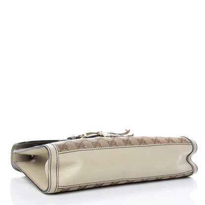 Gucci Monogram Margaux Calfskin Medium Emily Chain Shoulder Bag Beige Ebony Mystic White 4 of 17