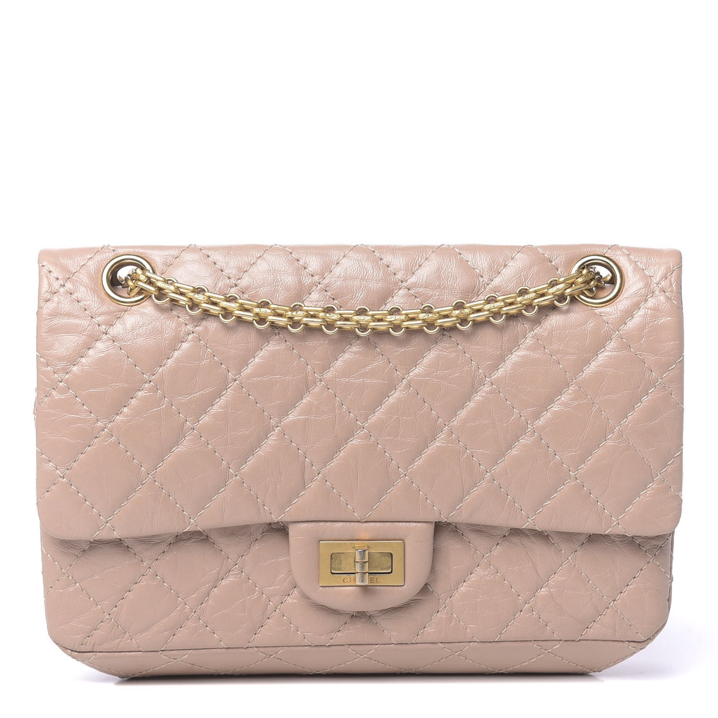 Aged Calfskin Quilted 2.55 Reissue 225 Flap Light Beige