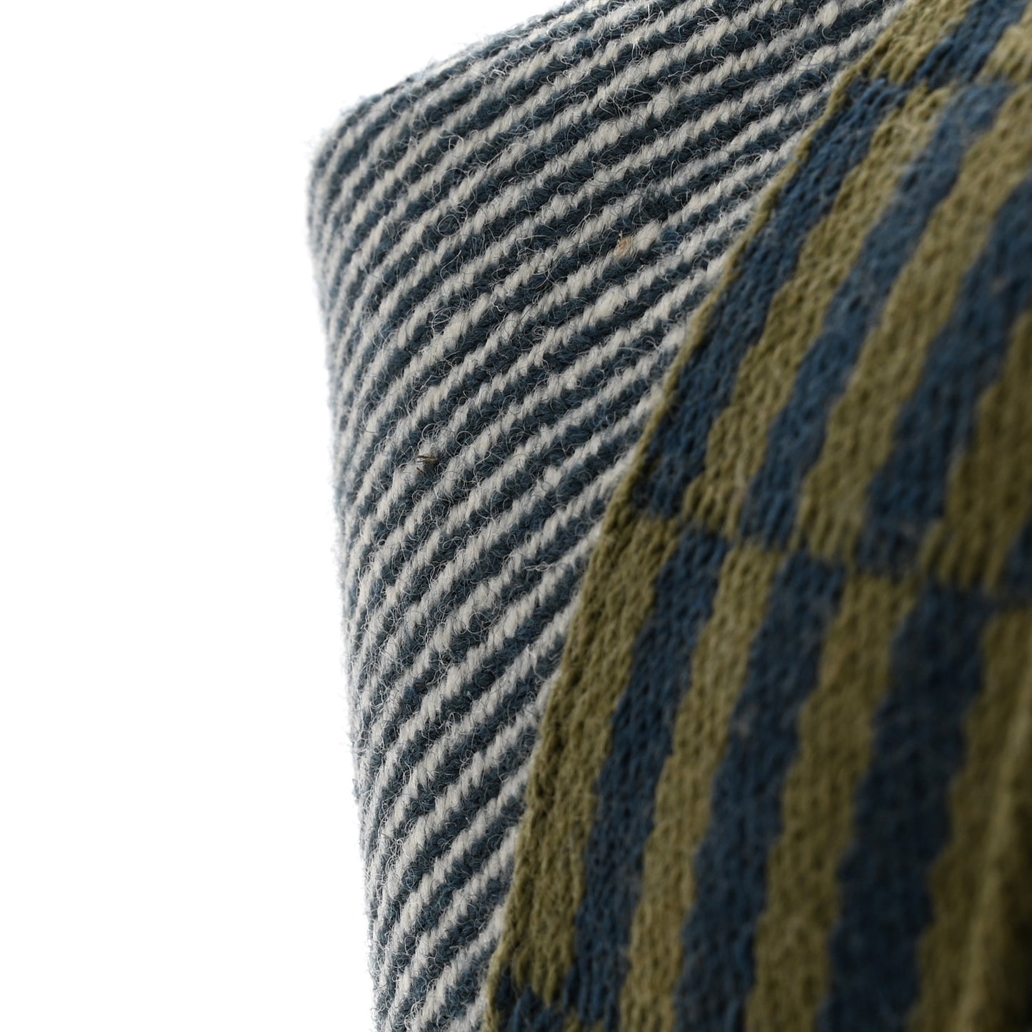 Wool Large Bride-A-Brac H Natte Pouch Bleu Abysse