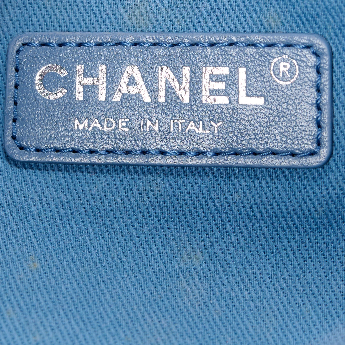 Calfskin Denim Paris Dubai Fringe Chains Small Flap Blue
