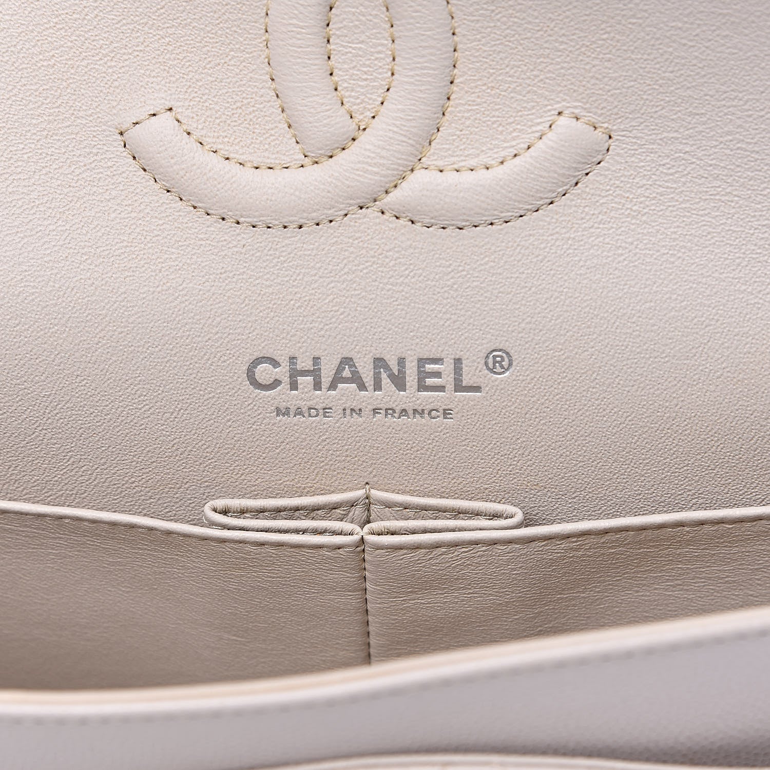 Chanel Caviar Quilted Medium Double Flap Ivory 6 of 11