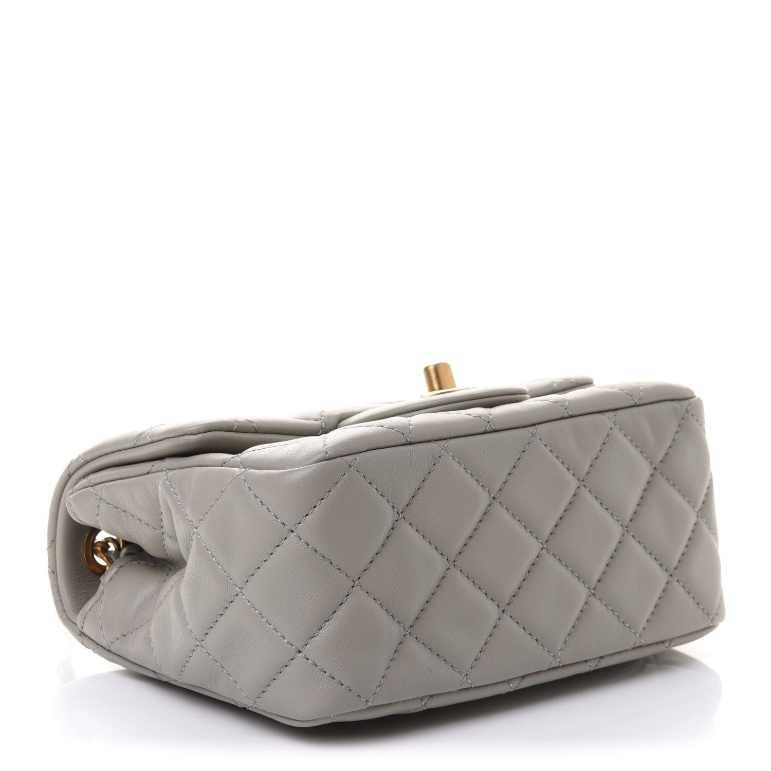 Chanel Lambskin Quilted Mini Pearl Crush Flap Light Grey 4 of 10