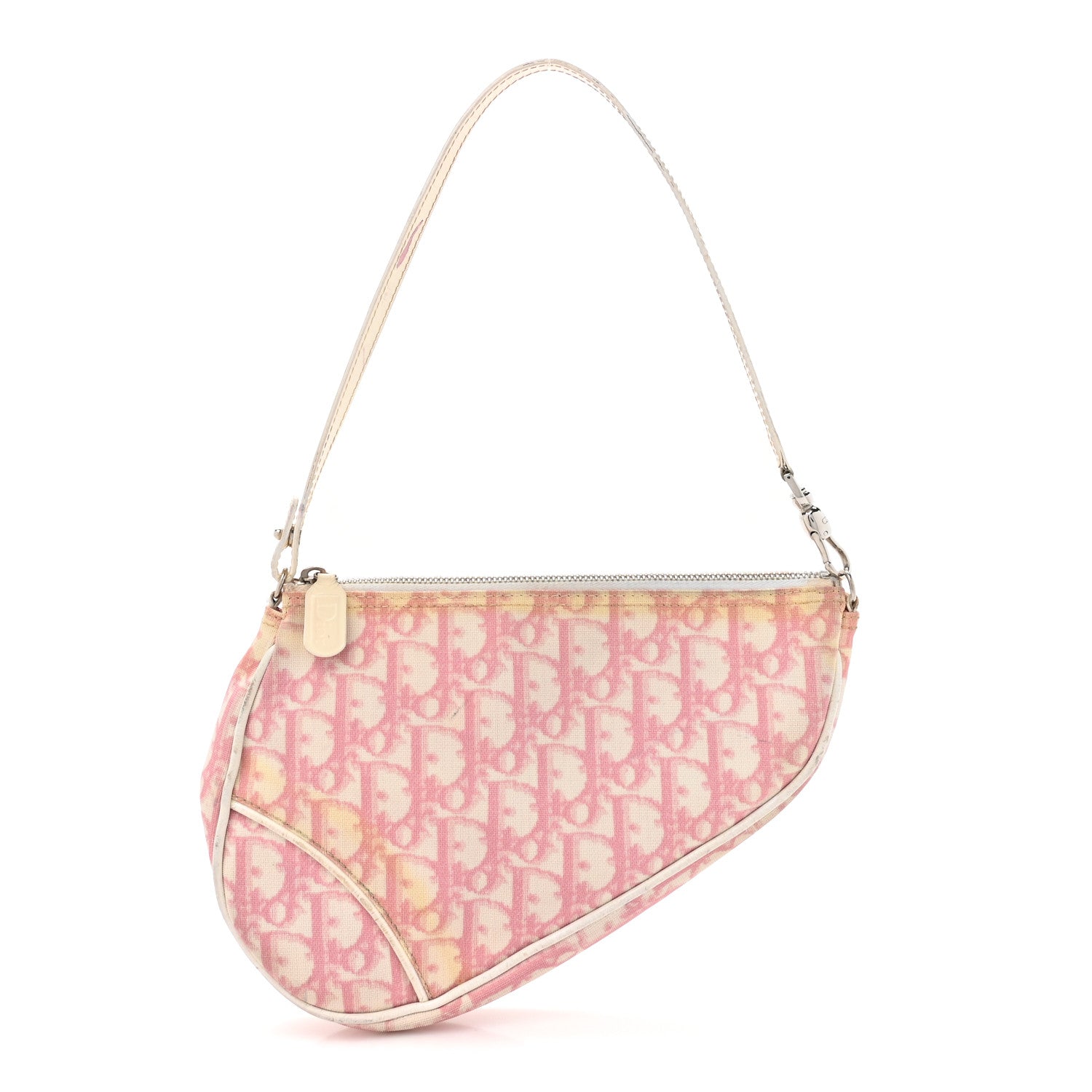 Christian Dior Monogram Mini Saddle Pochette Pink 1 of 14