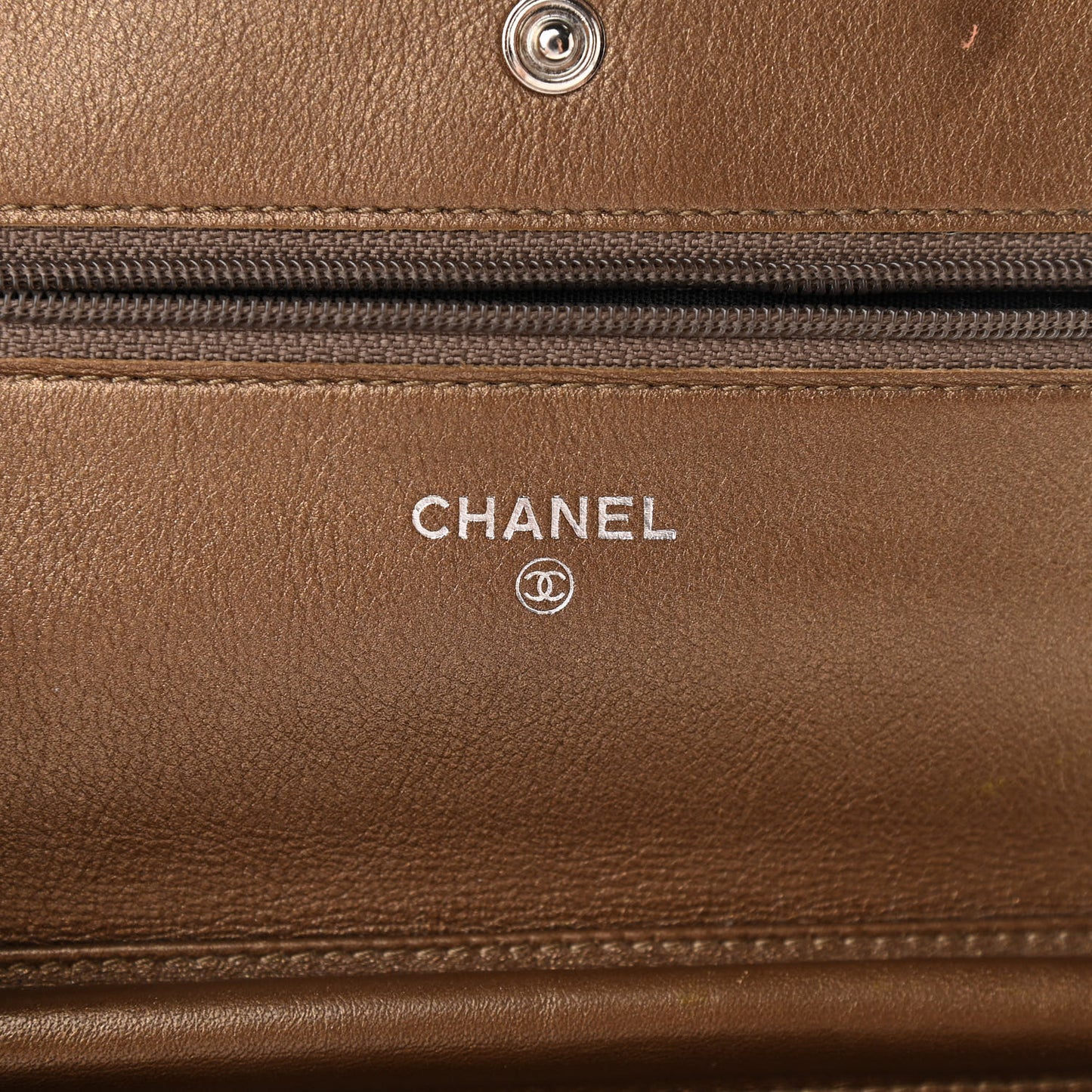 Metallic Caviar Timeless CC Wallet On Chain WOC Bronze
