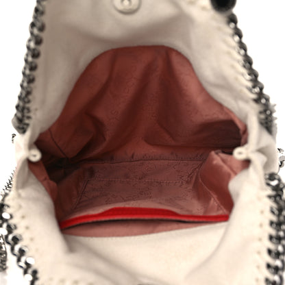 Stella McCartney X ED CURTIS Shaggy Deer Logo Embroidered Mini Falabella Fold Over Tote White 5 of 9