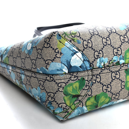 Gucci GG Supreme Monogram Blooms Medium Reversible Tote Beige Blue Navy 10 of 16