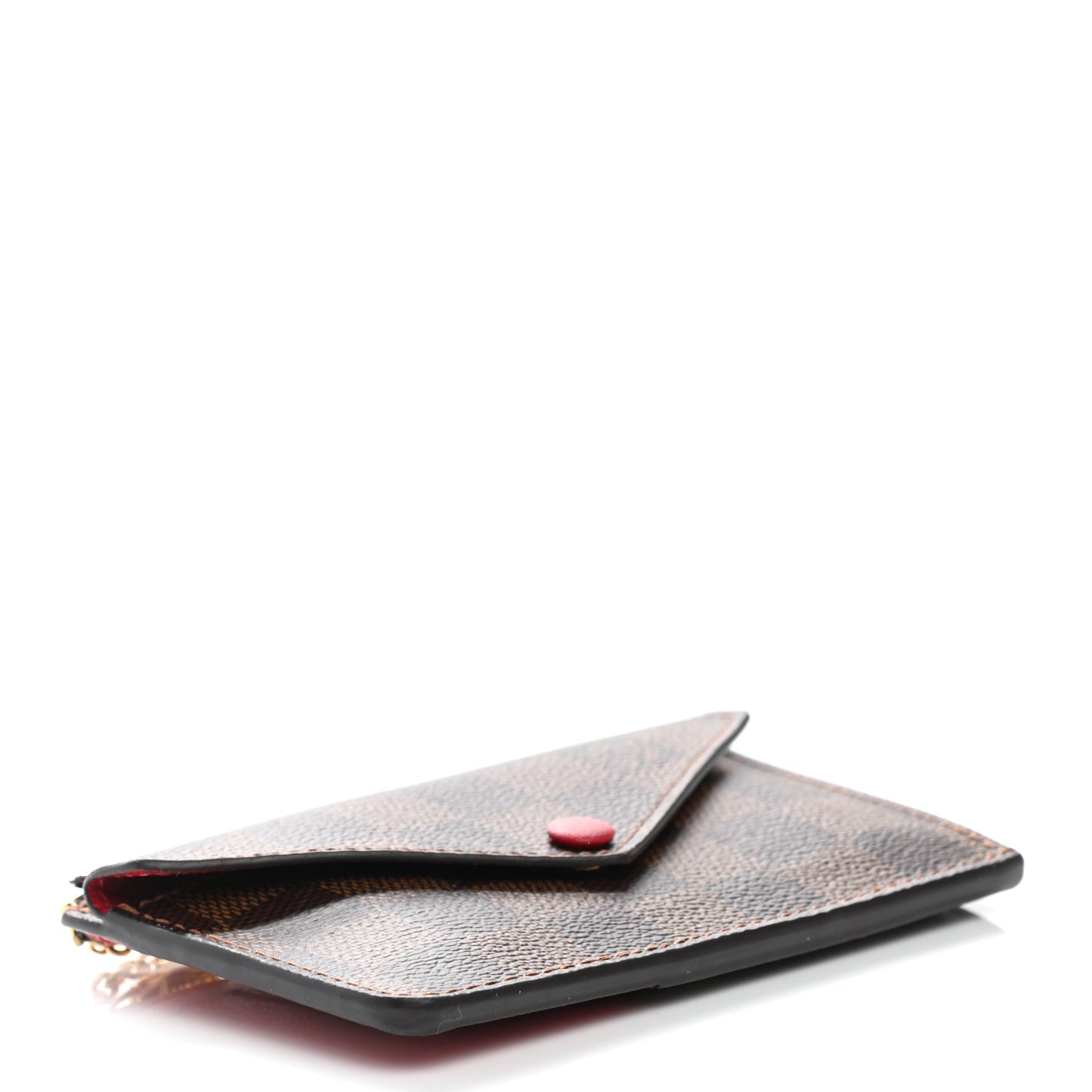Damier Ebene Recto Verso Card Holder Red