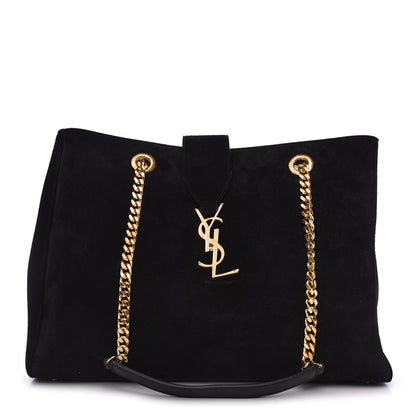 Saint Laurent Suede Monogram Cassandre Shopper Black 1 of 11