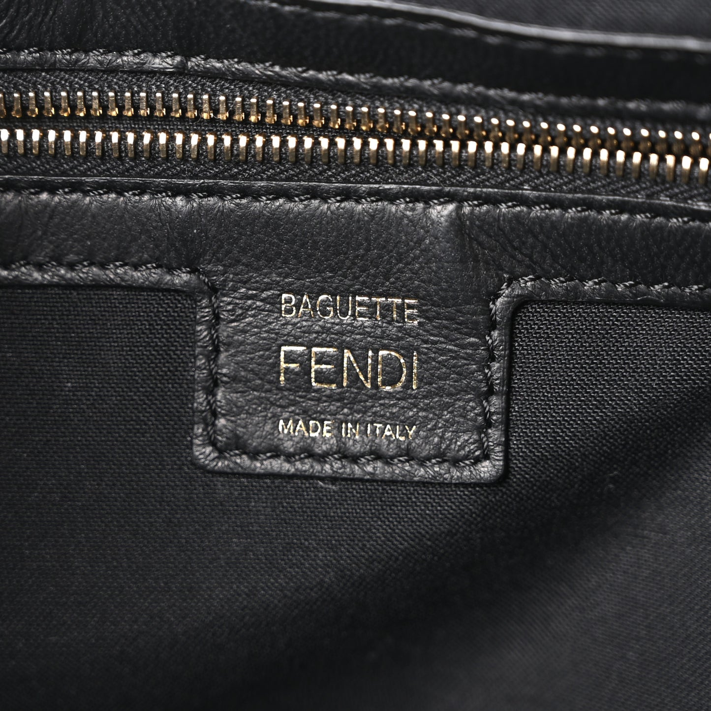 Nappa FF 1974 Embossed Large Baguette Black