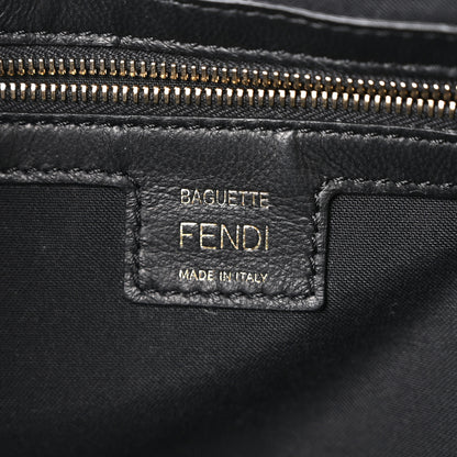 Fendi Nappa FF 1974 Embossed Large Baguette Black 6 of 10