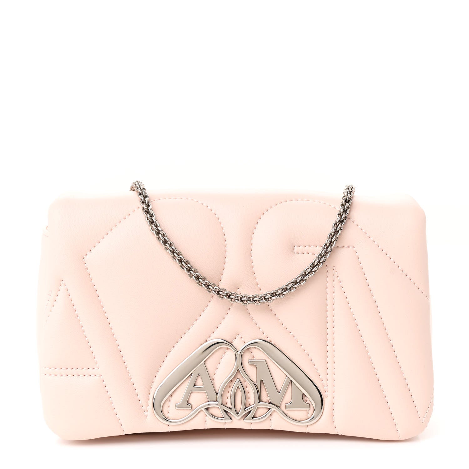 Alexander McQueen Lambskin Quilted The Seal Chain Shoulder Bag Pink 1 of 11
