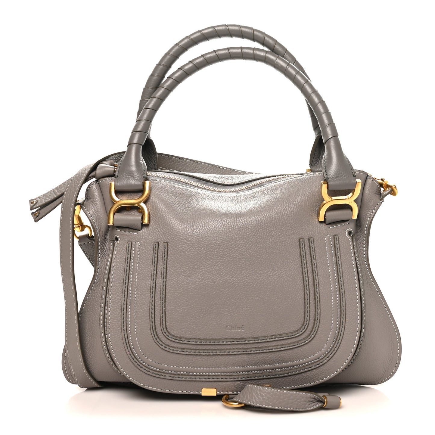 Calfskin Medium Marcie Satchel Cashmere Grey