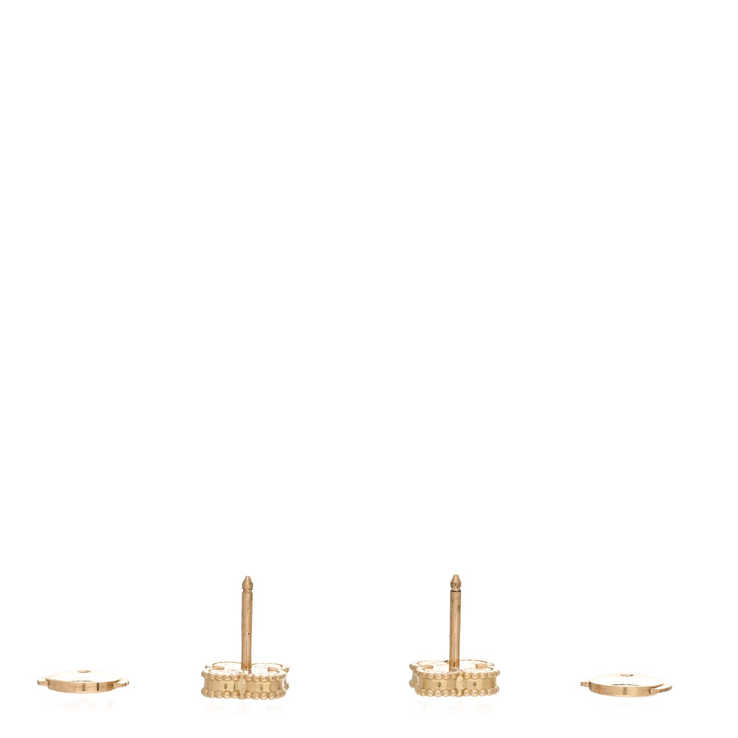 Van Cleef & Arpels 18K Yellow Gold Black Onyx Sweet Alhambra Earrings 3 of 4