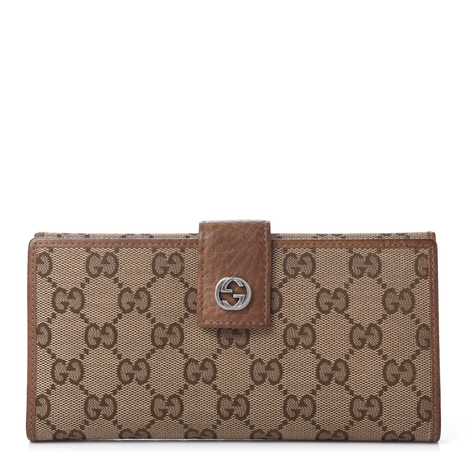 Gucci Monogram Old Libeccio Miss GG Continental Wallet Beige Ebony Light Brown 1 of 10