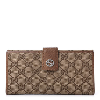Gucci Monogram Old Libeccio Miss GG Continental Wallet Beige Ebony Light Brown 1 of 10