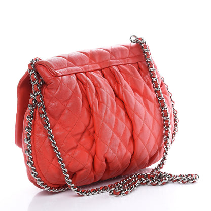 Chanel Washed Lambskin Quilted Large Chain Around Messenger Red 3 of 23