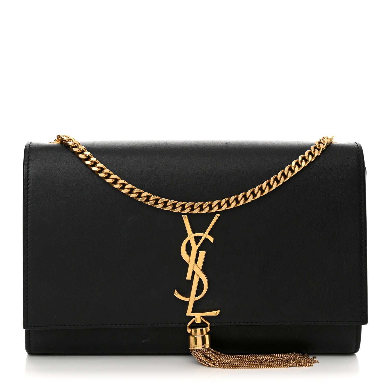 Saint Laurent Smooth Calfskin Medium Classic Monogram Kate Tassel Satchel Black 1 of 15