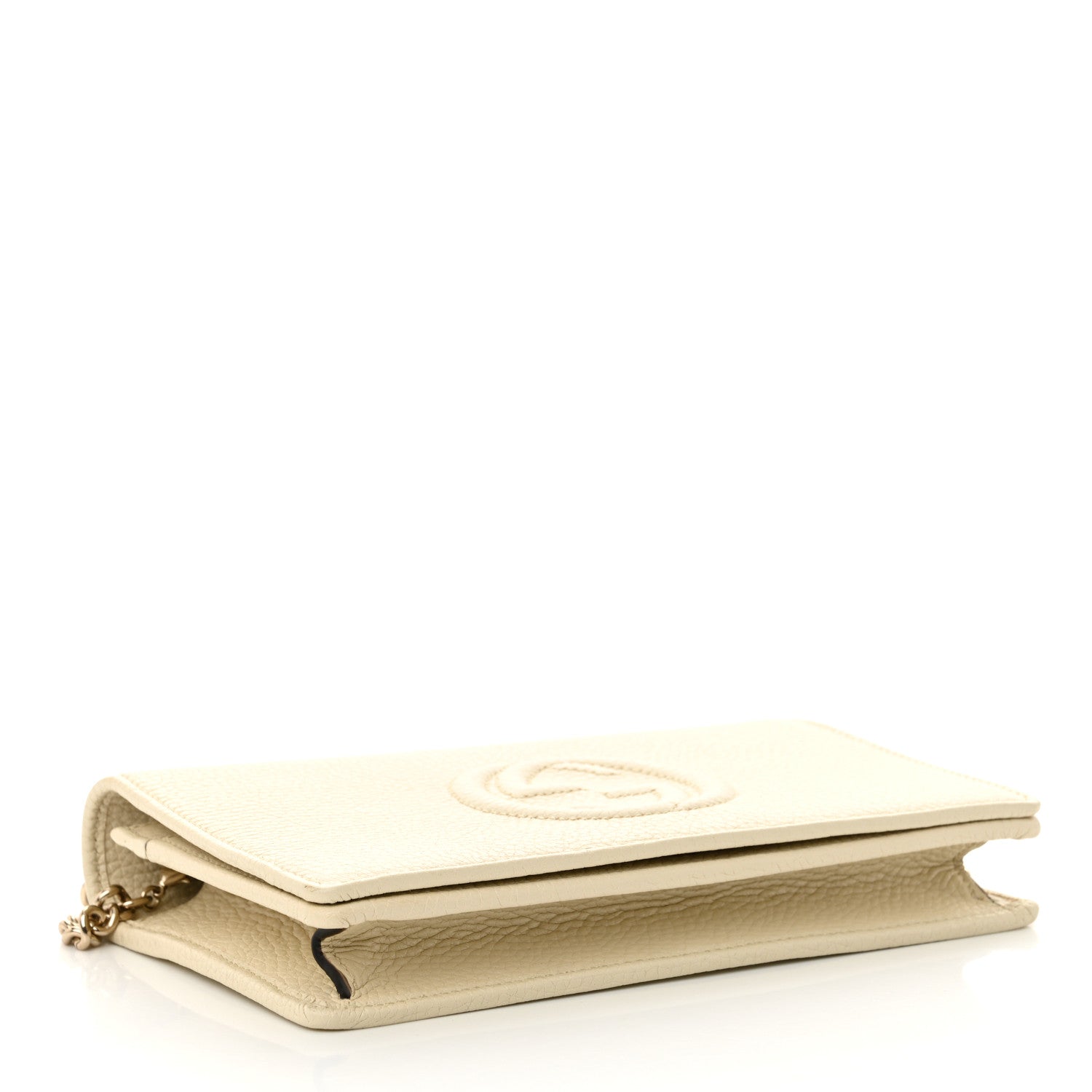 Gucci Pebbled Calfskin Soho Wallet on Chain Ivoire 4 of 11