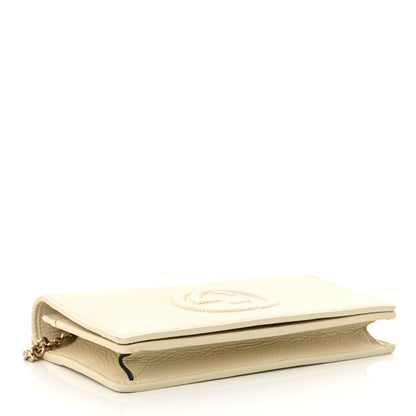 Gucci Pebbled Calfskin Soho Wallet on Chain Ivoire 4 of 11