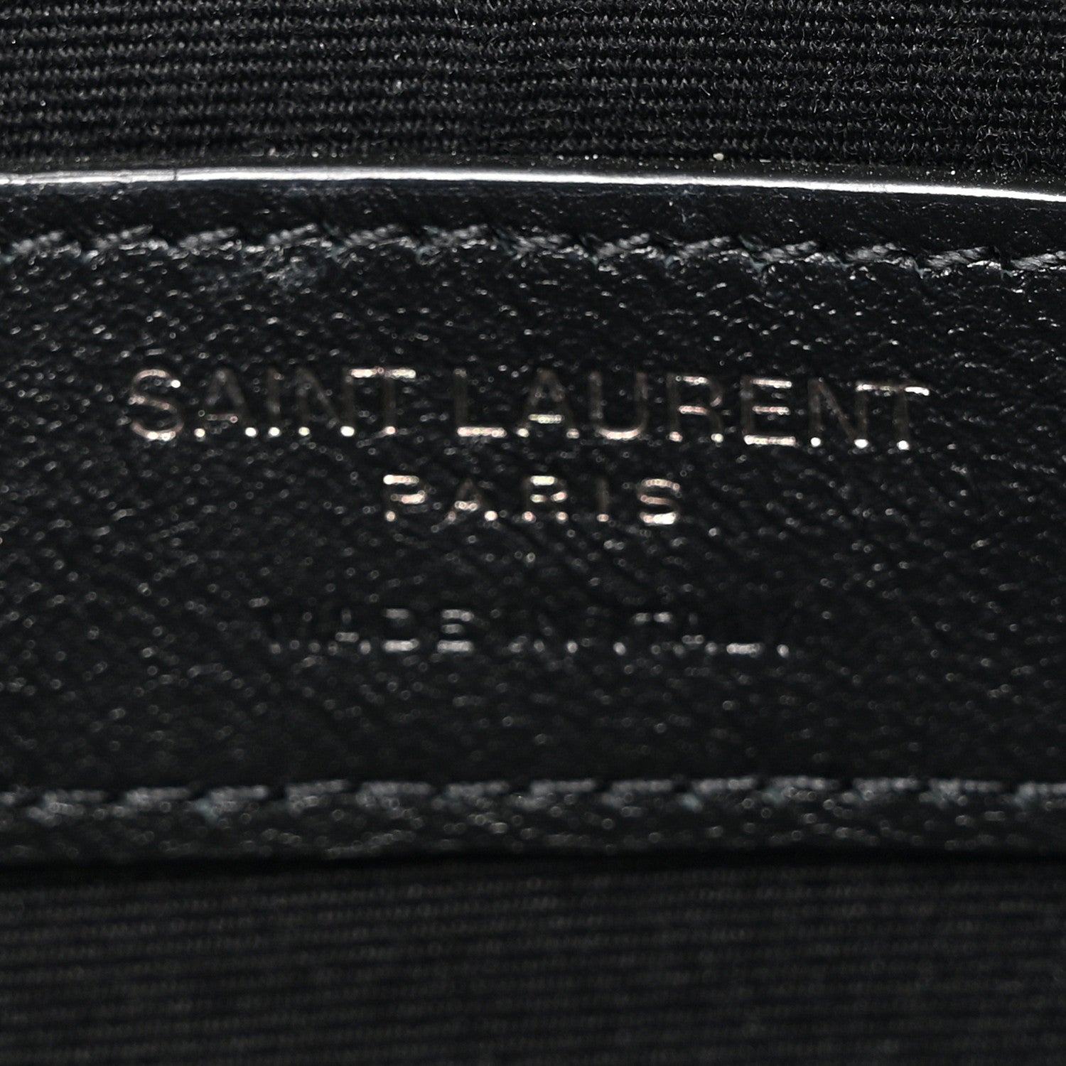 Saint Laurent Grain De Poudre Chevron Monogram Monochrome Bill Pouch Black 6 of 10